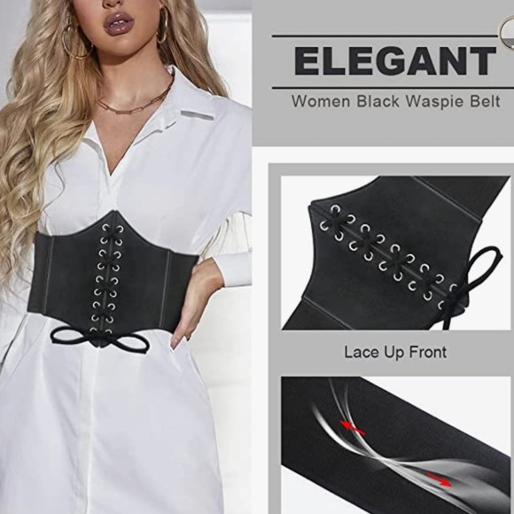 DERLOW Women\'s Corset Belt Wide Leather Waist Belt for Daily Punk Halloween Dres main image 5